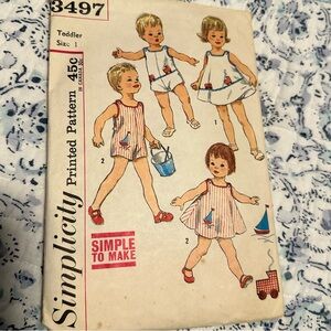 Simplicity Vintage Toddler Dress Sewing Pattern